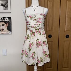 Blu Pepper Sundress Women's Medium White Pink Floral Coquette Cocktail NEW NWT
